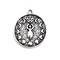 Antique Silver Goddess Pendant Charm with Moon Phases, 20x23mm